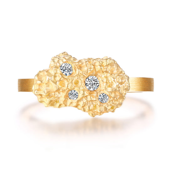 Gold Mine Series 18K Gold Diamond Ring