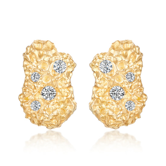 Gold Mine Series 18K Gold Diamond Earrings