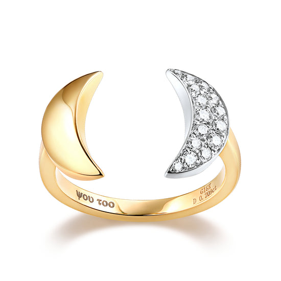 Star&Moon 18K Gold Diamond Ring