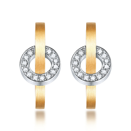 Heart Clear Series 18K Gold Diamond Earrings